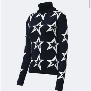 Perfect Moment Ski Sweater Mock Neck Base Layer Star Dust Merino Wool Small